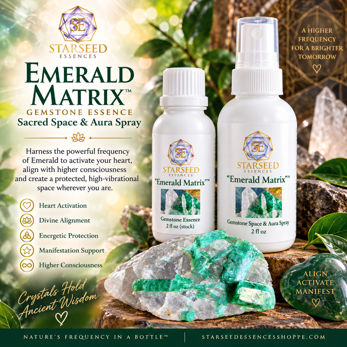 Emerald Matrix™ | Sacred Space & Aura Spray | Starseed Essences