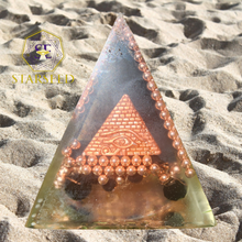 Load image into Gallery viewer, Black Tourmaline and Copper Eye of Horus Organite