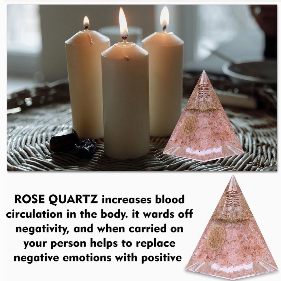Rose Quartz Nubian Orgonite Pyramid