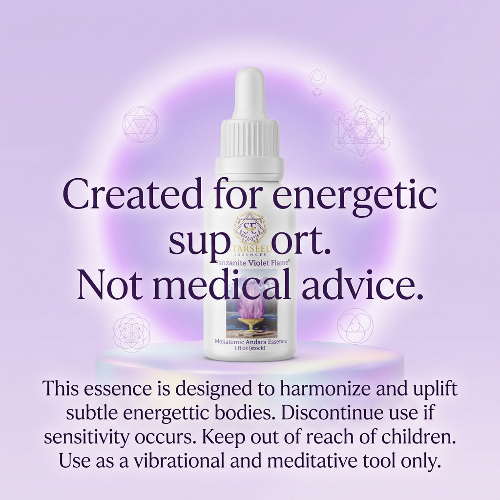 Tanzanite Violet Flame Andara Essence, Monatomic Crystal Elixir, Spiritual Transformation Remedy