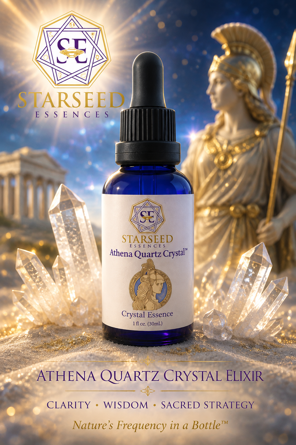 Goddess Athena Crystal Quartz Elixir