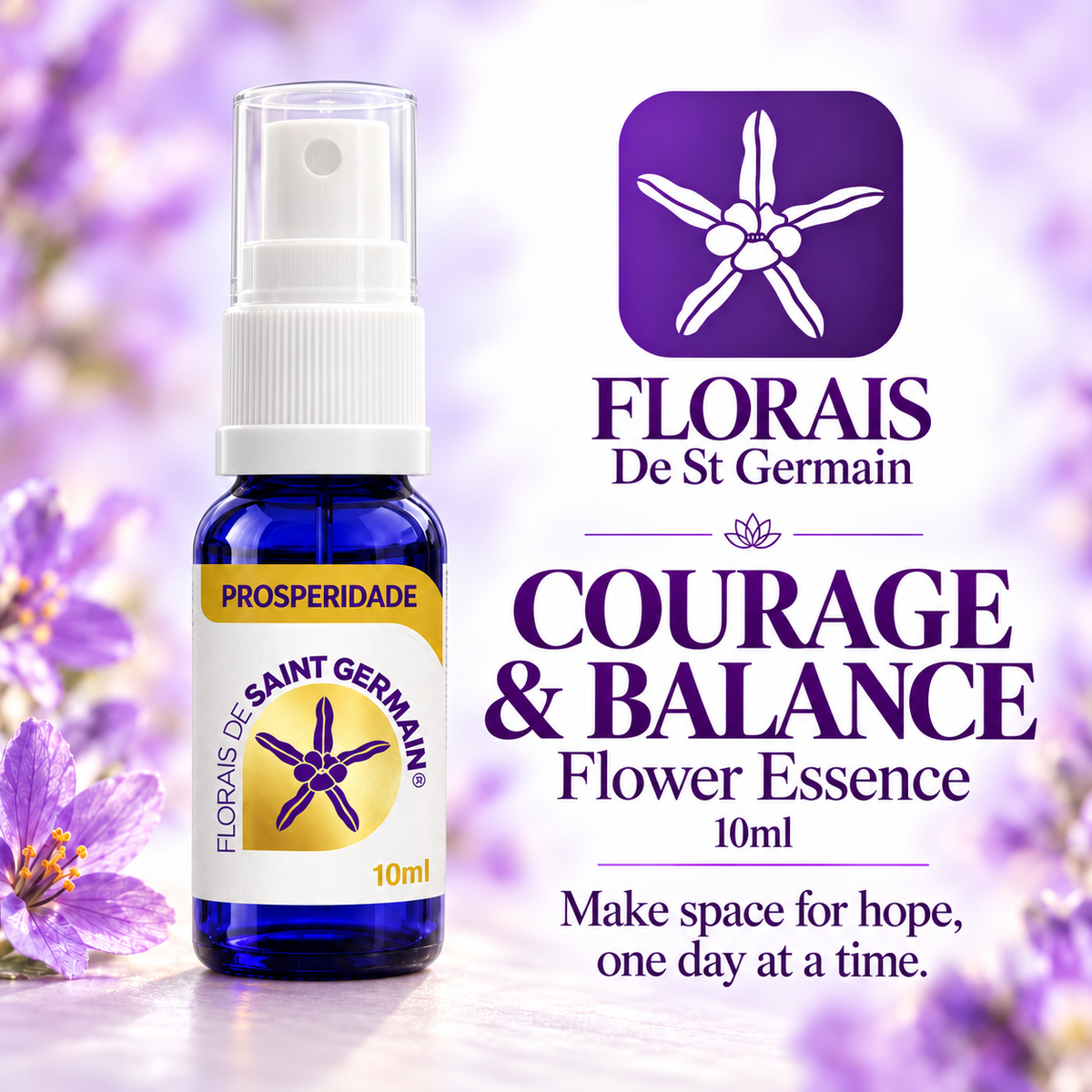 Courage & Balance Flower Essence – 10ml Drops | Florais de Saint Germain