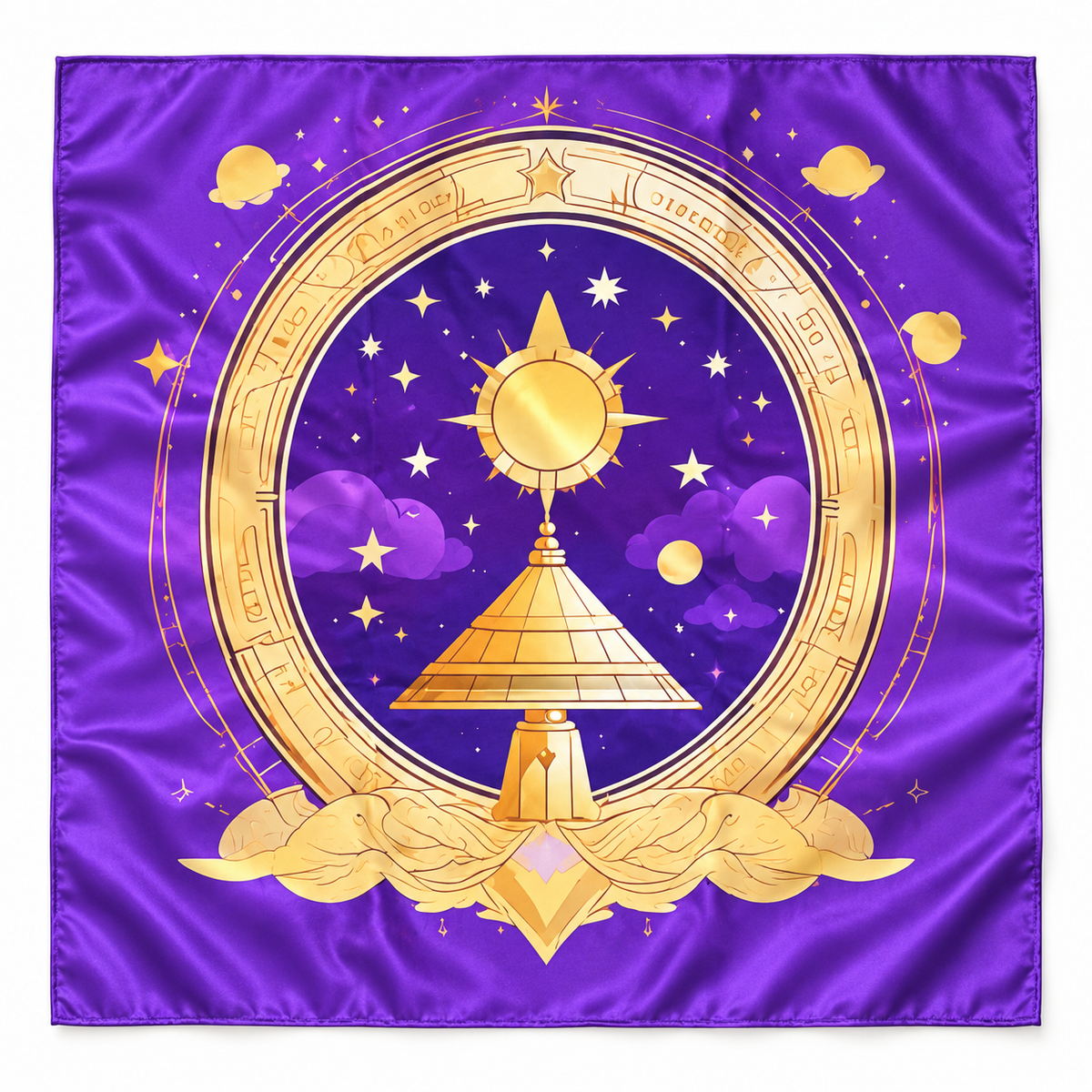 Limited Edition Celestial Silk Scarf | Purple & Gold