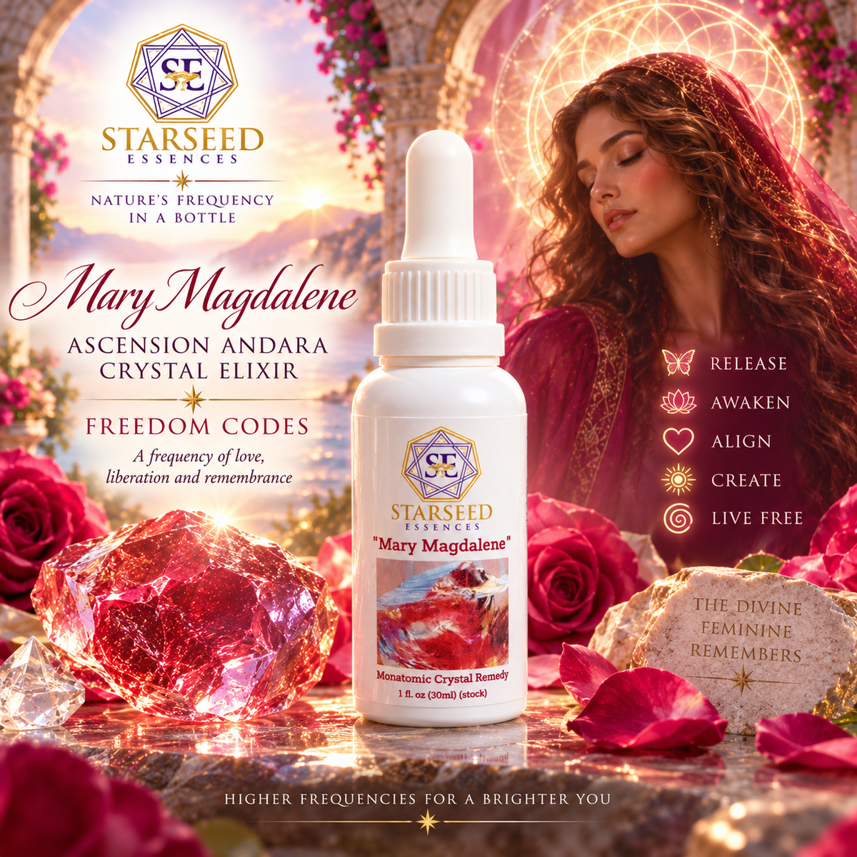 Mary Magdalene Monatomic Crystal Andara Elixir