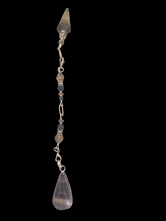 Multi Fluorite and Czech Glass - Wearable Pendulum
