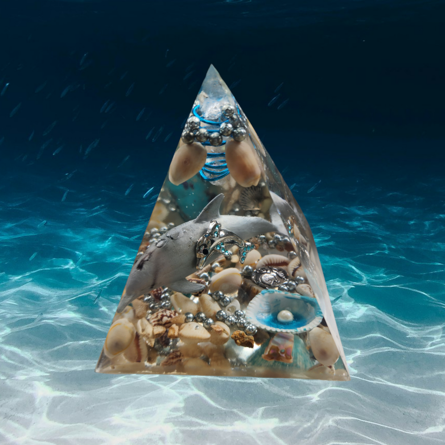 Dolphin Dream Orgonite with Giza Crystal