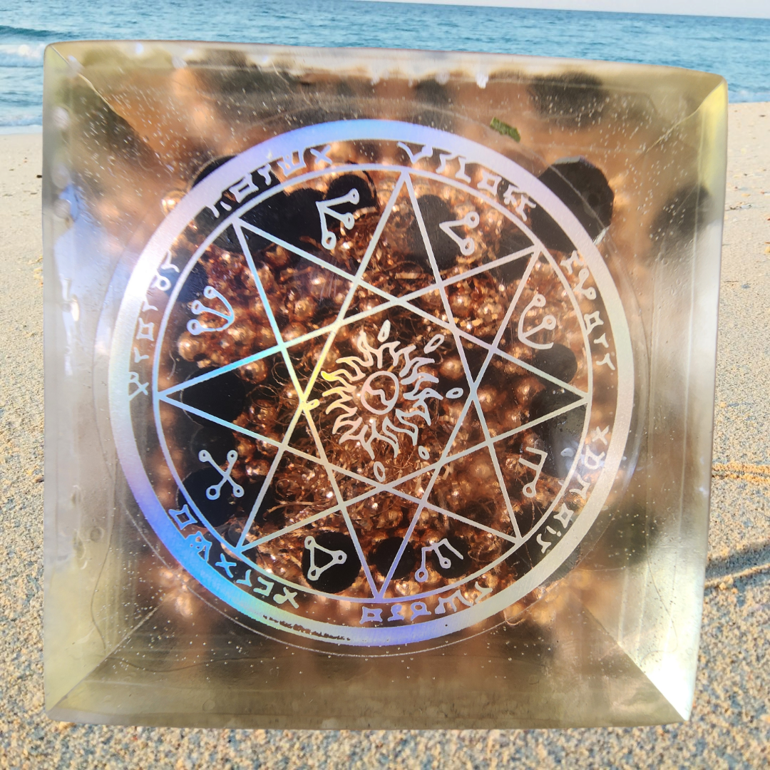 Black Tourmaline and Copper Eye of Horus Organite