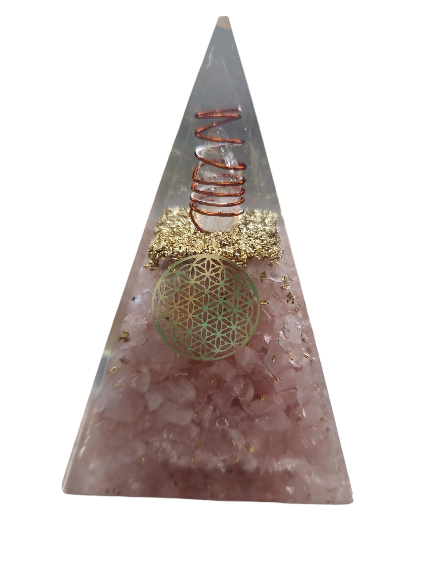 Rose Quartz Nubian Orgonite Pyramid