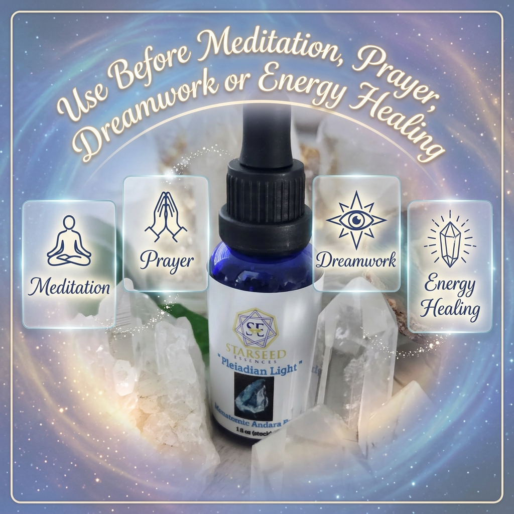 Pleiadian Light Andara Essence, Monatomic Crystal Elixir, Starseed Energy Remedy, Spiritual Alignment Tool