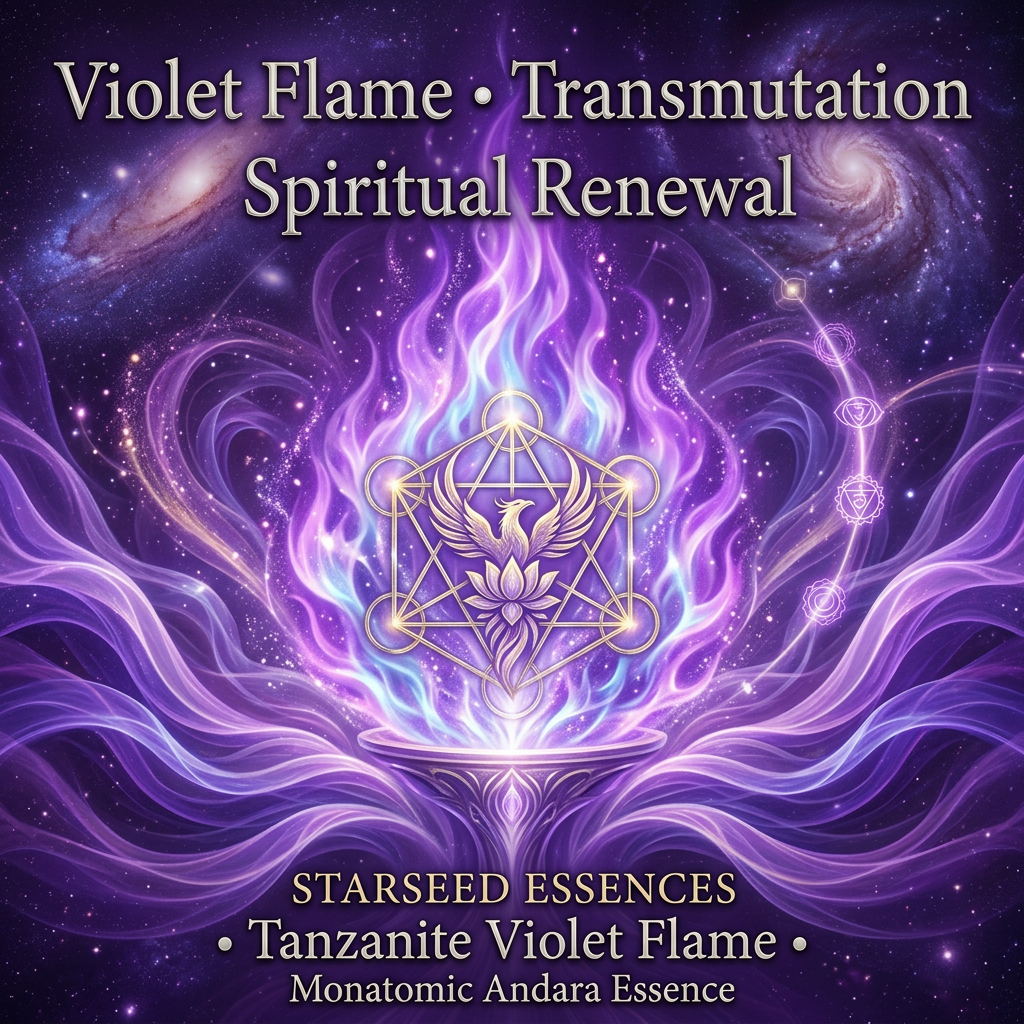 Tanzanite Violet Flame Andara Essence, Monatomic Crystal Elixir, Spiritual Transformation Remedy