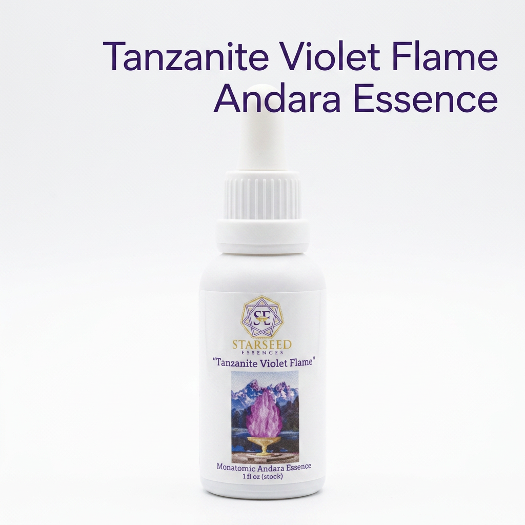 Tanzanite Violet Flame Andara Essence, Monatomic Crystal Elixir, Spiritual Transformation Remedy
