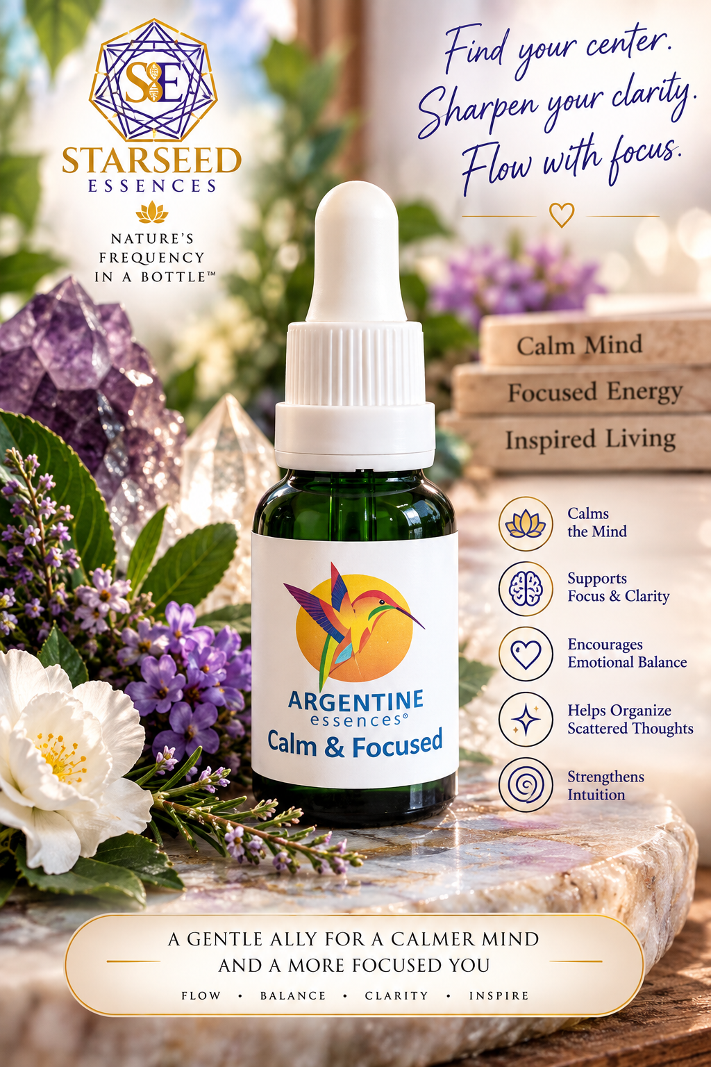 Calm & Focused Flower Essence Blend (Dosage)