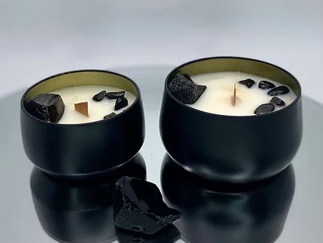 Black Obsidian Palo Santo Soy Wax Candle - 4 oz